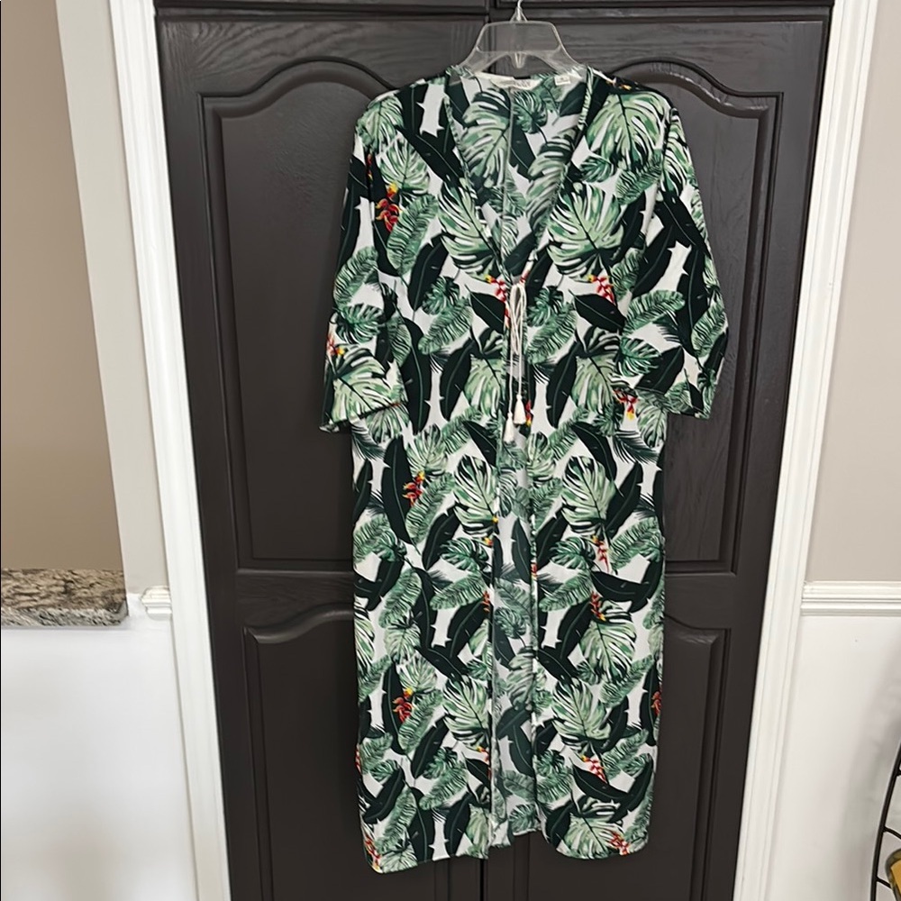 Rachel Zoe Palm Leaf Duster / Coverup O/S